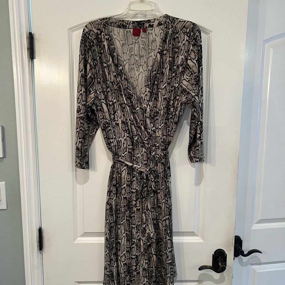 Snake Print Wrap Dress